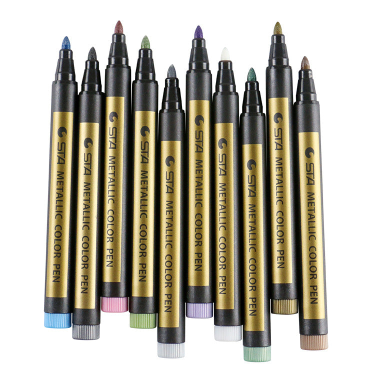 8151 STA Metallic Marker Pens for Ceramic, Glass, Scrapbooking 10 pcs