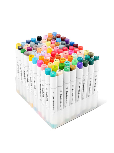 ANYINNO 80 Colors Dual Tips Alcohol Art Markers, Brush & Chisel
