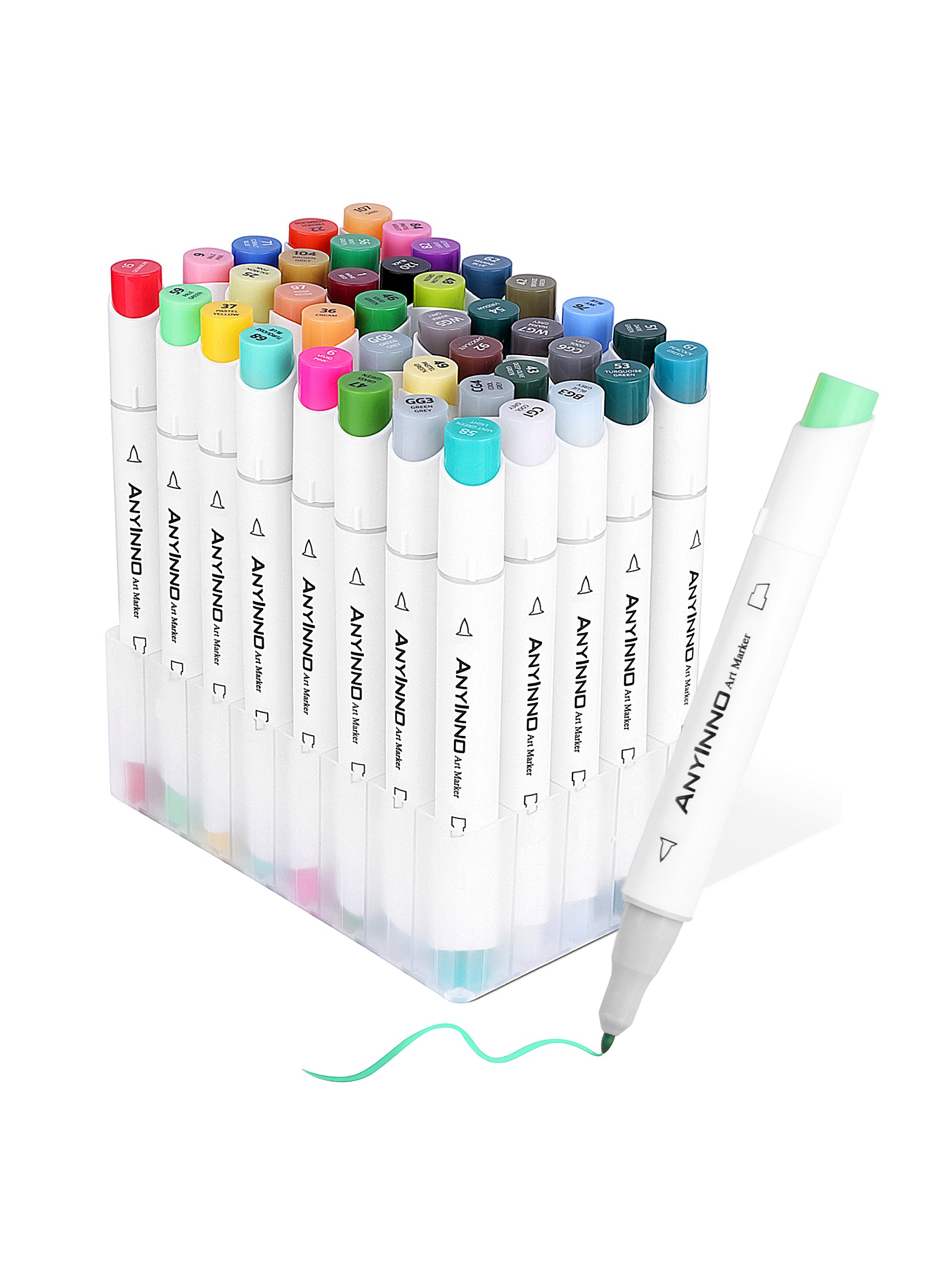 ANYINNO 80 Colors Dual Tips Alcohol-based Art Markers, Fine & Chisel