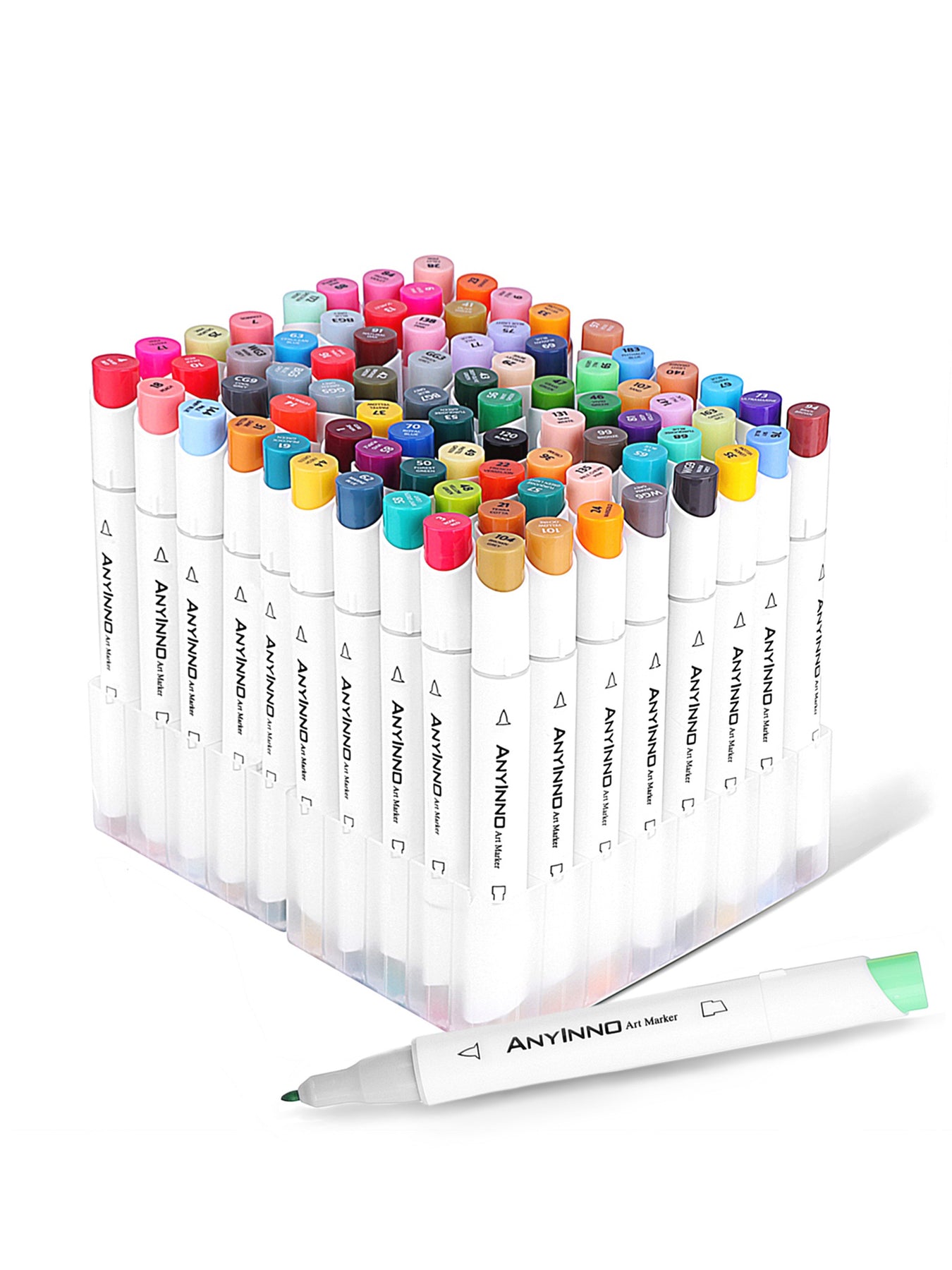 ANYINNO 80 Colors Dual Tips Alcohol-based Art Markers, Fine & Chisel