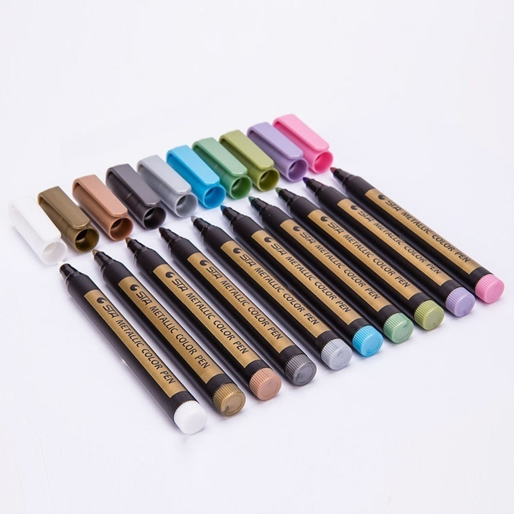 Wholesale Metallic Metallic Marker Pens Set For Artistic Writing On Paper,  Stone, Glass, And Wall Permanent Stationery 201128 From Cong09, $10.53
